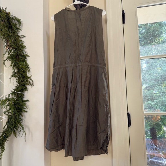 Anthropologie Go by Gosilk Dress Olive Green Silk Dress Size XL - Picture 7 of 7